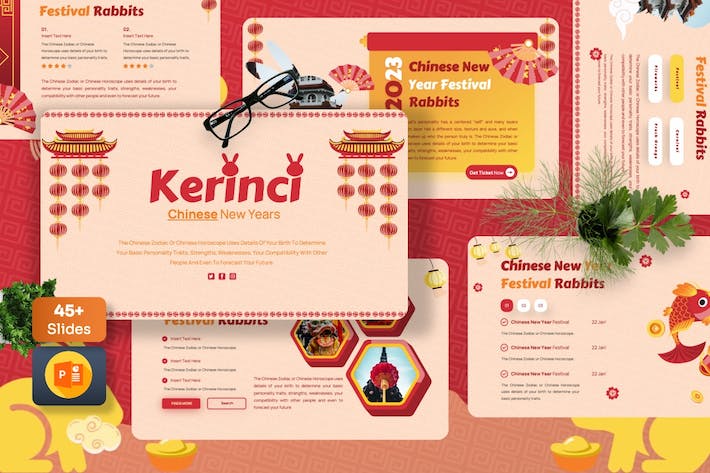 中国新年风俗传统装饰贺岁PPT模板 - 顶尖PPT