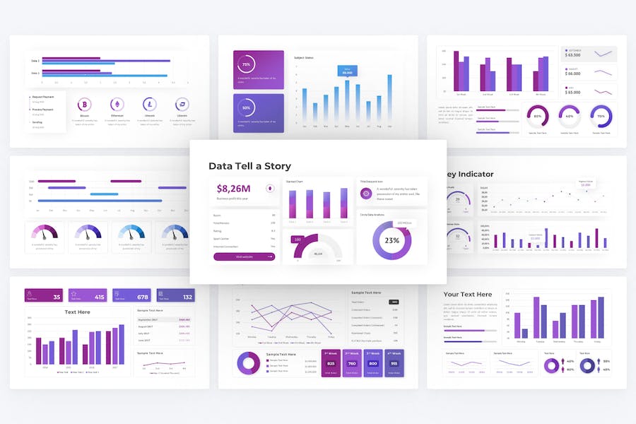 数据分析图形图表仪表盘PPT模板 - 顶尖PPT