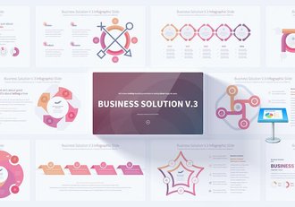 简约大气红色商务圆形图形图表keynote模板 - 顶尖PPT