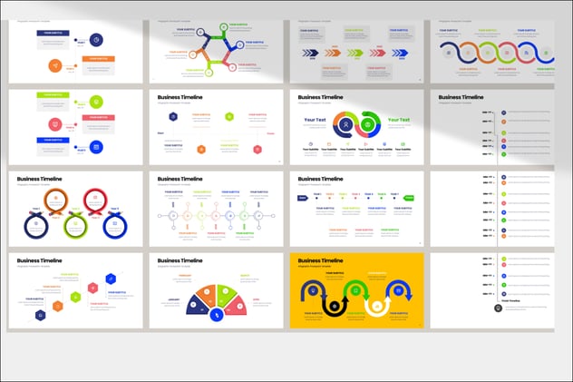 业务时间轴发展历程信息图形PPT模板 - 顶尖PPT