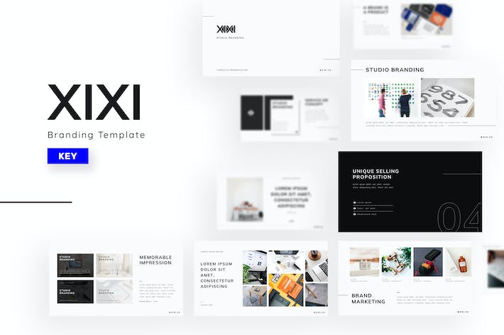 设计师个人作品集黑白极简Keynote模板 - 顶尖PPT