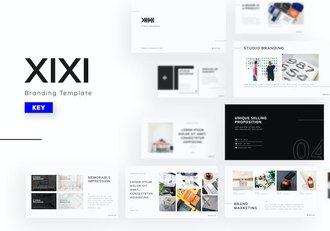 设计师个人作品集黑白极简Keynote模板 - 顶尖PPT