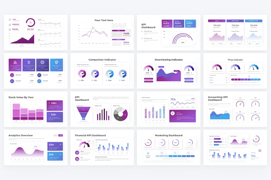 数据分析图形图表仪表盘PPT模板 - 顶尖PPT