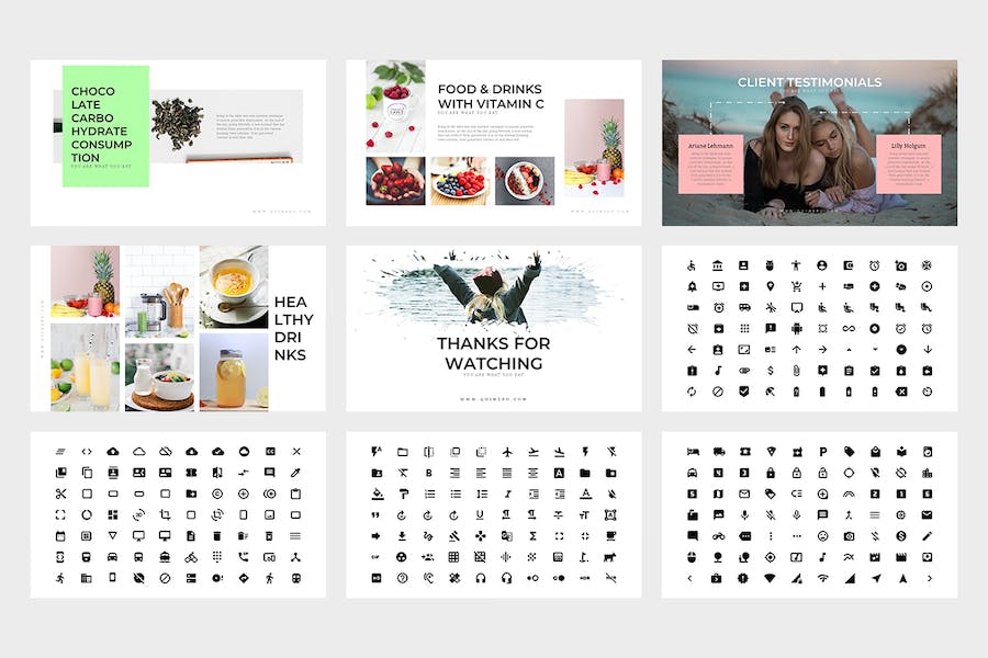 健康饮食舒适生活方式keynote模板 - 顶尖PPT