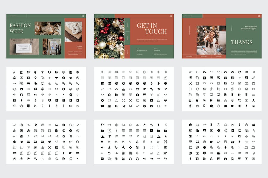 简约时尚风格圣诞节主题风格keynote模板 - 顶尖PPT