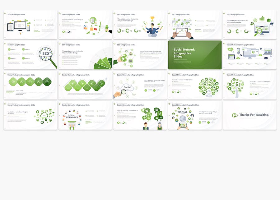 高端商务创意信息图形年终总结PPT模板 - 顶尖PPT