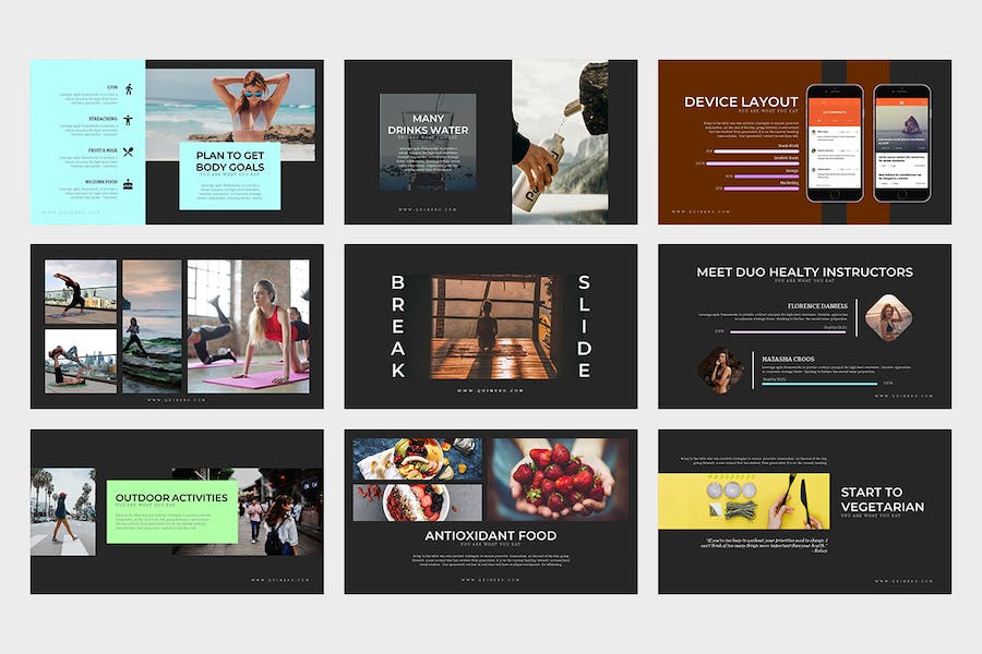 健康饮食舒适生活方式keynote模板 - 顶尖PPT