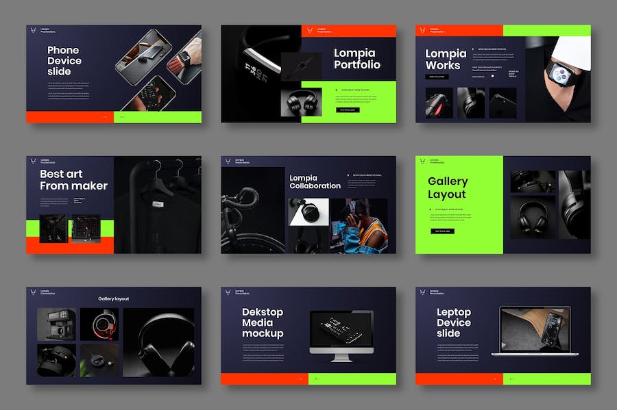 深色多彩图片展示商务Keynote模板 - 顶尖PPT