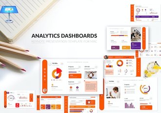 数据分析仪表板商业报告Keynote模板 - 顶尖PPT