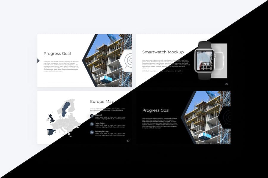 多边形版式房地产行业keynote模板 - 顶尖PPT