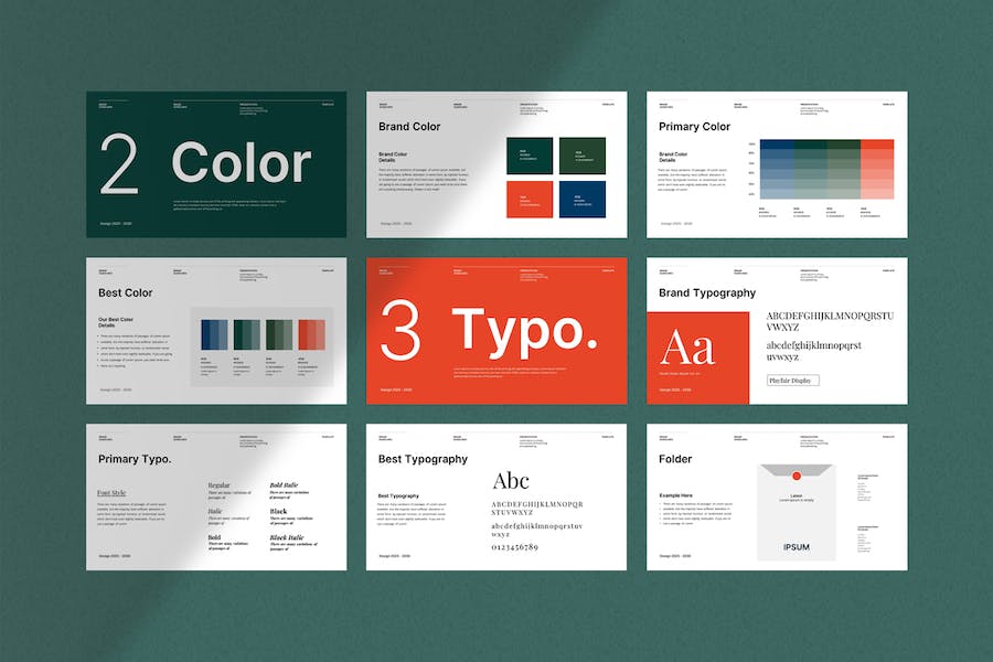 欧美极简风格品牌指南Keynote模板 - 顶尖PPT