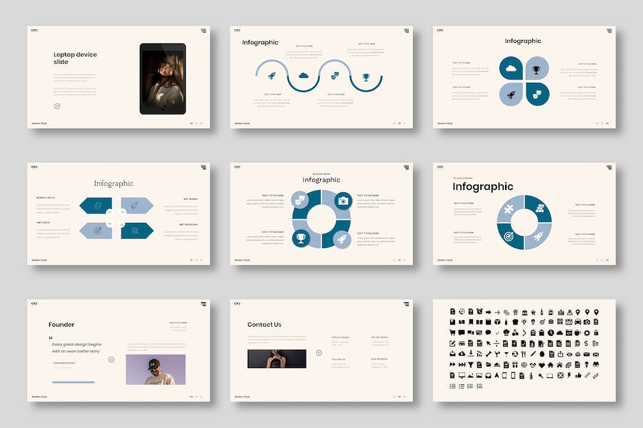 复古配色商务商业keynote模板 - 顶尖PPT