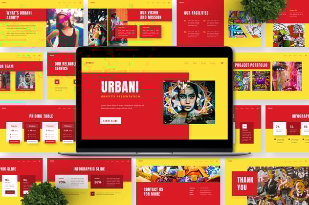 城市涂鸦风格PPT模板 - 顶尖PPT