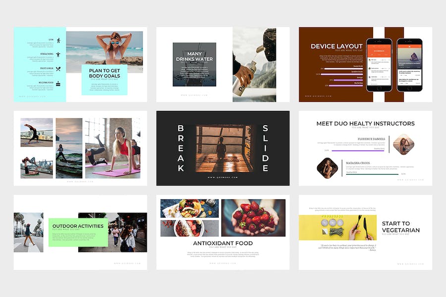 健康饮食舒适生活方式keynote模板 - 顶尖PPT