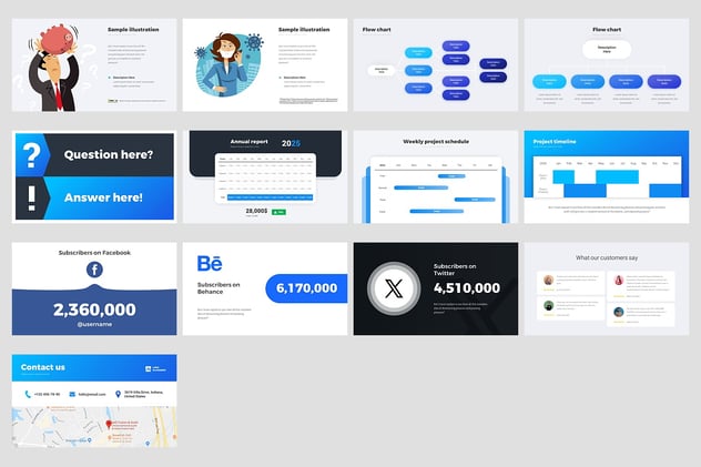 专业商务汇报信息图表提案PPT模板 - 顶尖PPT