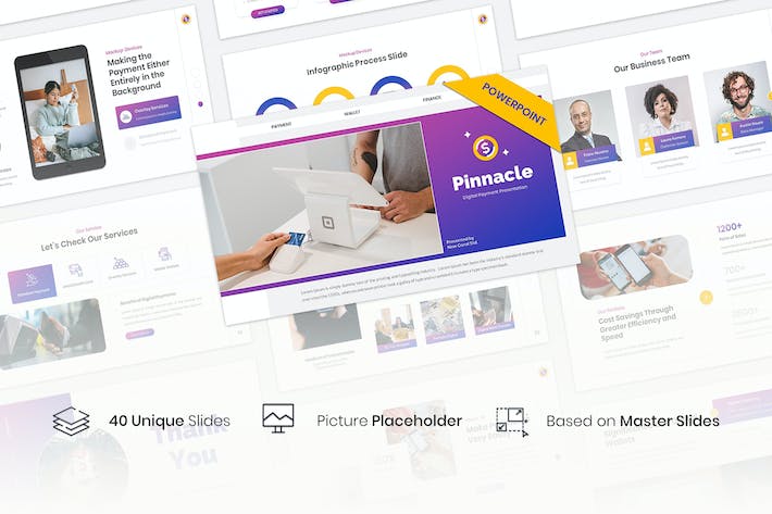 欧美数码支付金融科技高级PPT模板 - 顶尖PPT