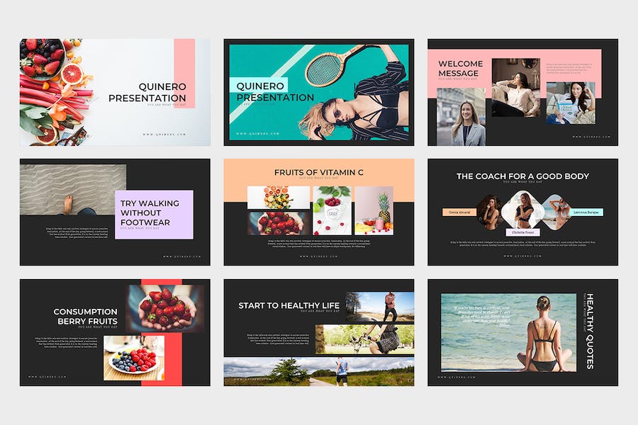 健康饮食舒适生活方式keynote模板 - 顶尖PPT