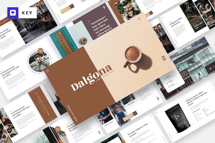 咖啡行业咖啡店主题keynote模板 - 顶尖PPT