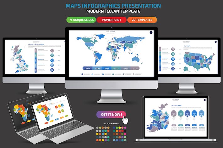 全球各个国家地图PPT模板 - 顶尖PPT