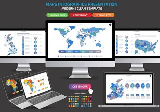 全球各个国家地图PPT模板 - 顶尖PPT
