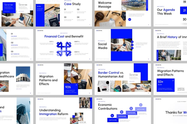 蓝色商务商业通用PPT模板 - 顶尖PPT