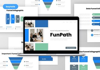 漏斗金字塔信息图形keynote模板 - 顶尖PPT