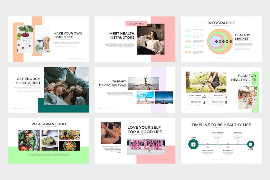 健康饮食舒适生活方式keynote模板 - 顶尖PPT