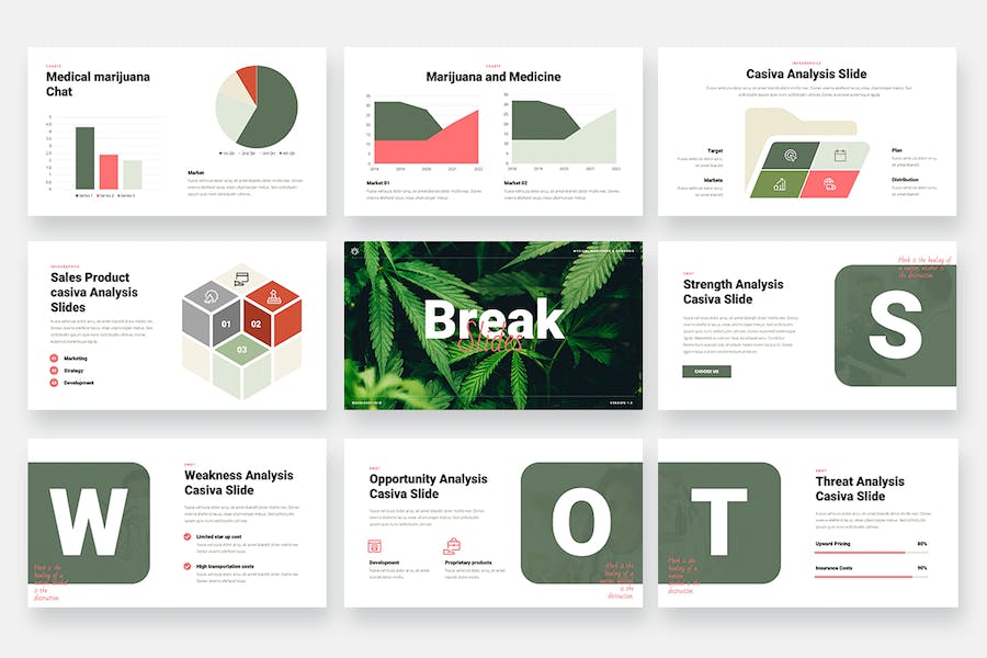 医用大麻相关知识科普展示PPT模板 - 顶尖PPT