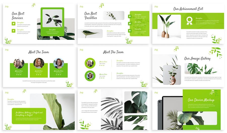 绿色自然环保生态展示PPT模板 - 顶尖PPT