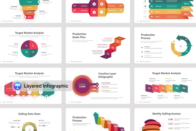 分层信息图形keynote模板 - 顶尖PPT