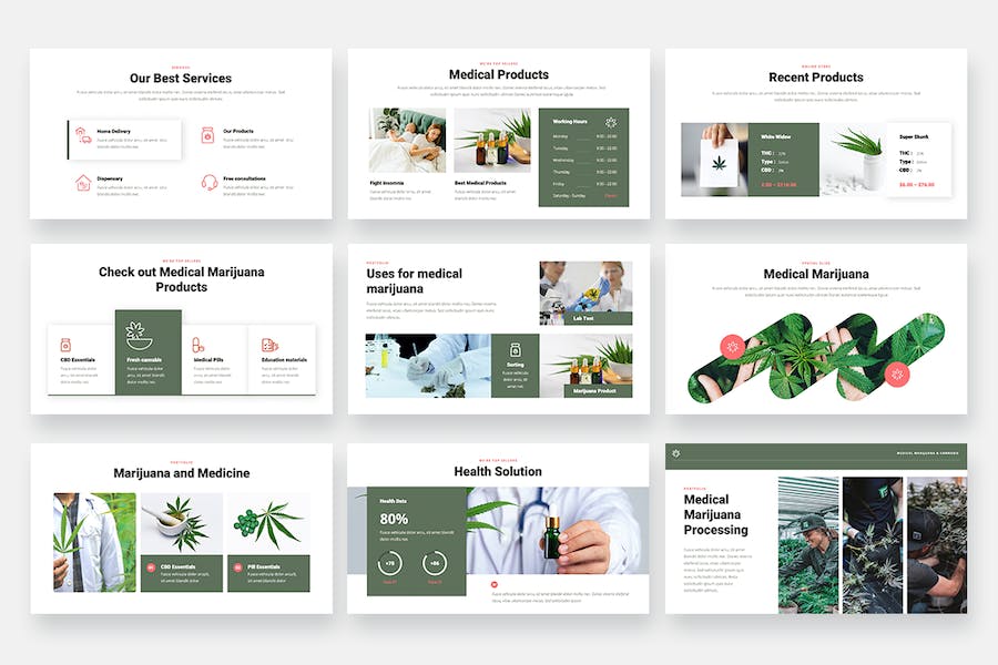 医用大麻相关知识科普展示PPT模板 - 顶尖PPT