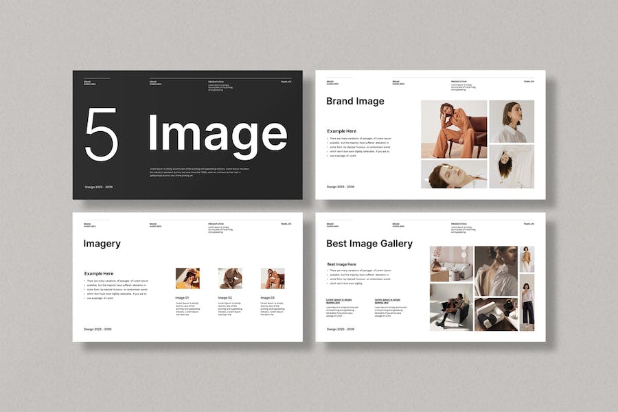 欧美极简风格品牌指南Keynote模板 - 顶尖PPT