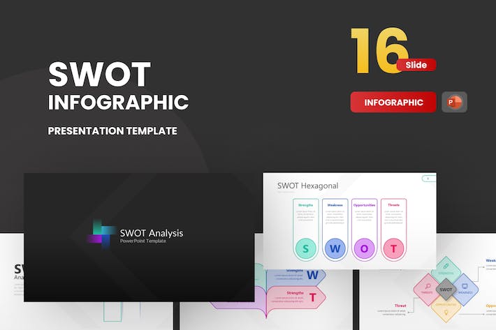 SWOT信息图形图表PPT模板 - 顶尖PPT