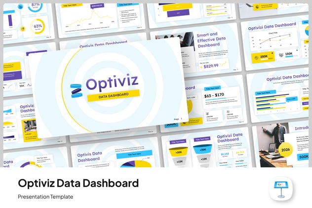 数据仪表板自定义设置Keynote模板 - 顶尖PPT