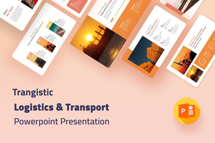 物流运输主题创意展示PPT模板 - 顶尖PPT