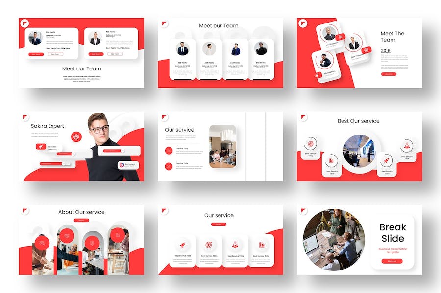 红色简约大气商业计划企业合作团队介绍商务通用keynote模板 - 顶尖PPT