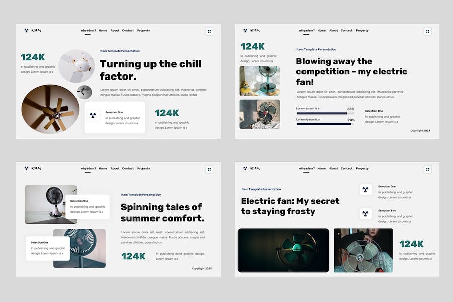 风扇产品展示介绍产品研发PPT模板 - 顶尖PPT