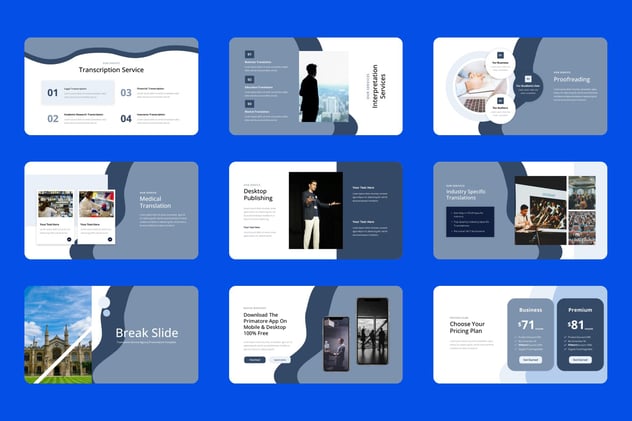 翻译服务机构形象展示Keynote模板 - 顶尖PPT
