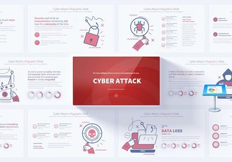 网络攻击概念图形keynote模板 - 顶尖PPT