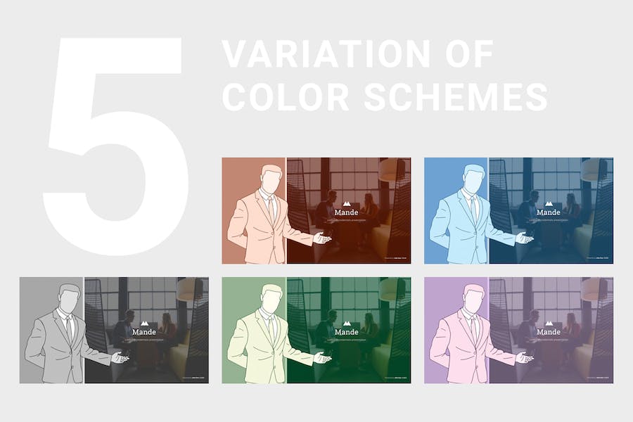 创意黑白商业简介商务概念插画PPT模板 - 顶尖PPT