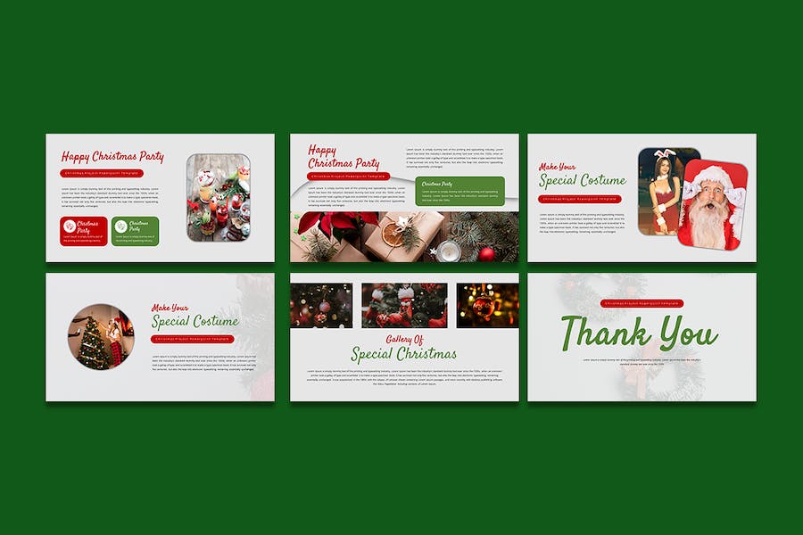 圣诞快乐红绿配色圣诞节祝福活动策划PPT模板 - 顶尖PPT