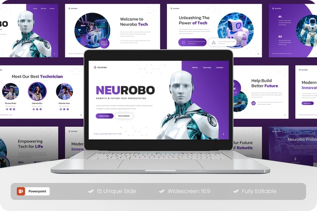 机器人与未来技术PowerPoint模板 - 顶尖PPT