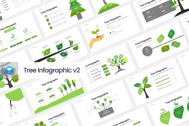 树形状信息图形keynote模板 - 顶尖PPT