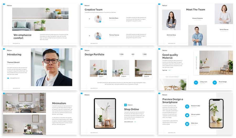 室内设计装饰布置主题PPT模板 - 顶尖PPT