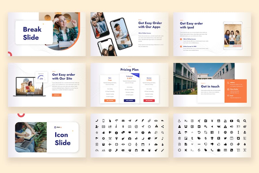 在线课程教育教学keynote模板 - 顶尖PPT
