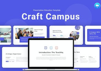 创意蓝色技术工艺学校介绍展示keynote模板 - 顶尖PPT