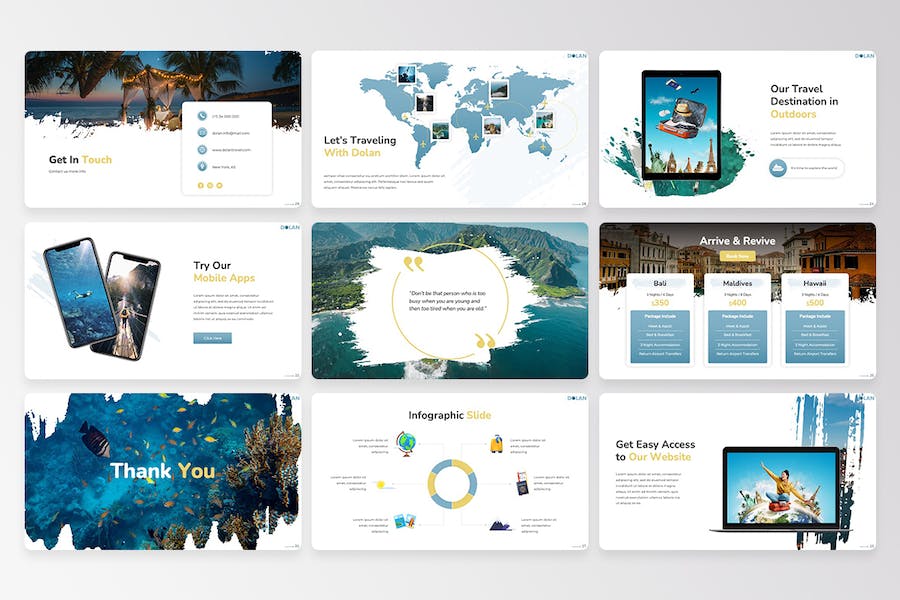 旅游度假旅行线路推荐Keynote模板 - 顶尖PPT