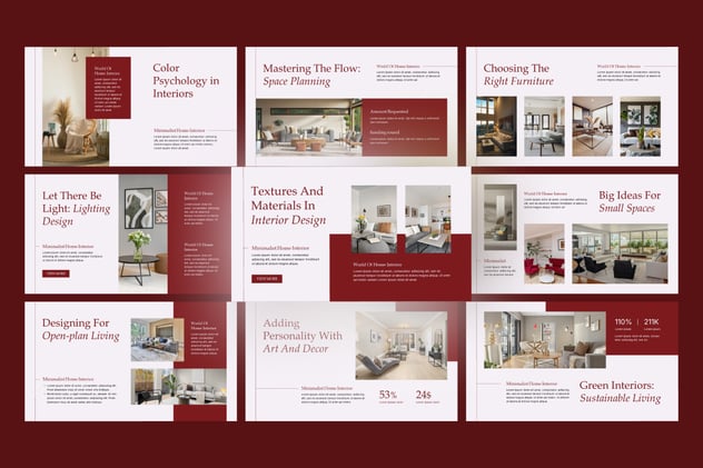 家居室内装修设计案例展示PPT模板 - 顶尖PPT