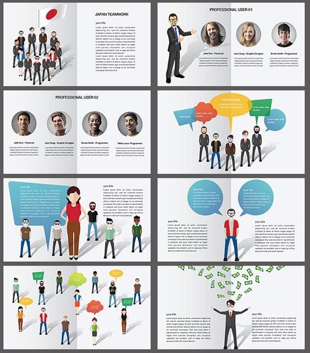 商业人物插画图形keynote模板 - 顶尖PPT