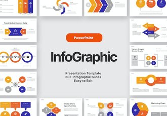 流程步骤要点展示信息图形PPT模板 - 顶尖PPT